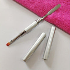 Double Head Nail Art Brush Flat Round Glue Pen Manicure Tool