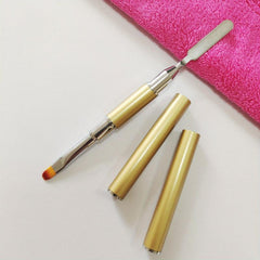 Double Head Nail Art Brush Flat Round Glue Pen Manicure Tool