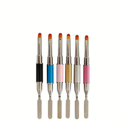 Double Head Nail Art Brush Flat Round Glue Pen Manicure Tool
