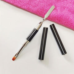 Double Head Nail Art Brush Flat Round Glue Pen Manicure Tool