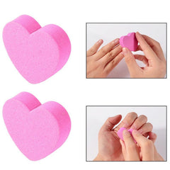 10 Pcs Mini Heart Shape Nail File Sponge Nail Art Tools For Girls