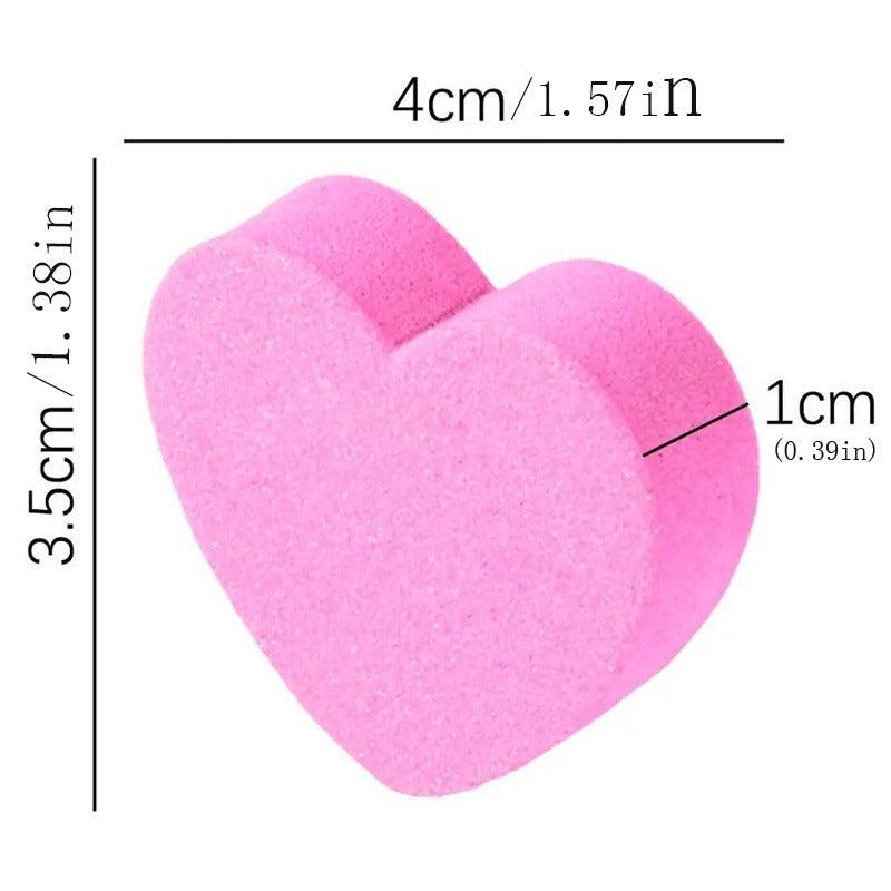 10 Pcs Mini Heart Shape Nail File Sponge Nail Art Tools For Girls