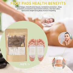 30 pcs Natural Ginger Foot Pads for Deep Cleansing Foot Care