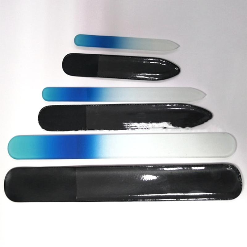3 pcs Gradient Glass Nail File Double Sided Washable Manicure Pedicure