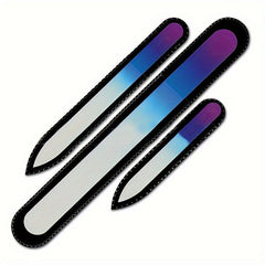 3 pcs Gradient Glass Nail File Double Sided Washable Manicure Pedicure