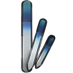 3 pcs Gradient Glass Nail File Double Sided Washable Manicure Pedicure
