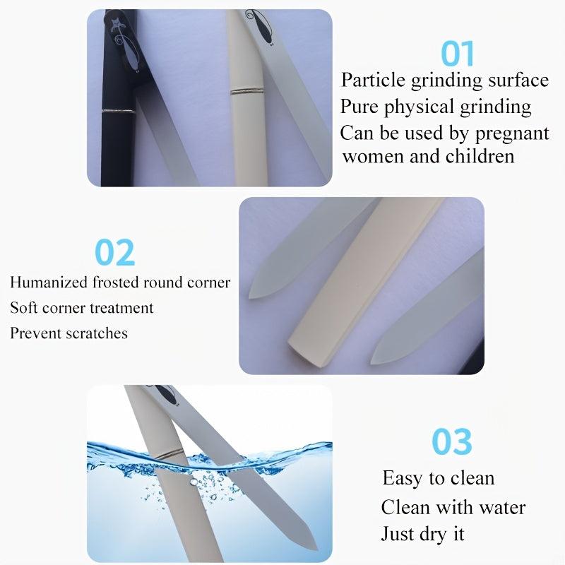 Crystal Glass Nail File with Case for Women