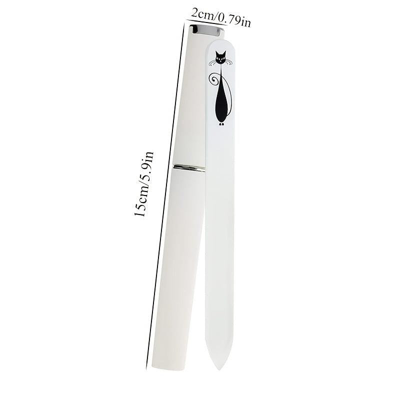 Crystal Glass Nail File with Case for Women