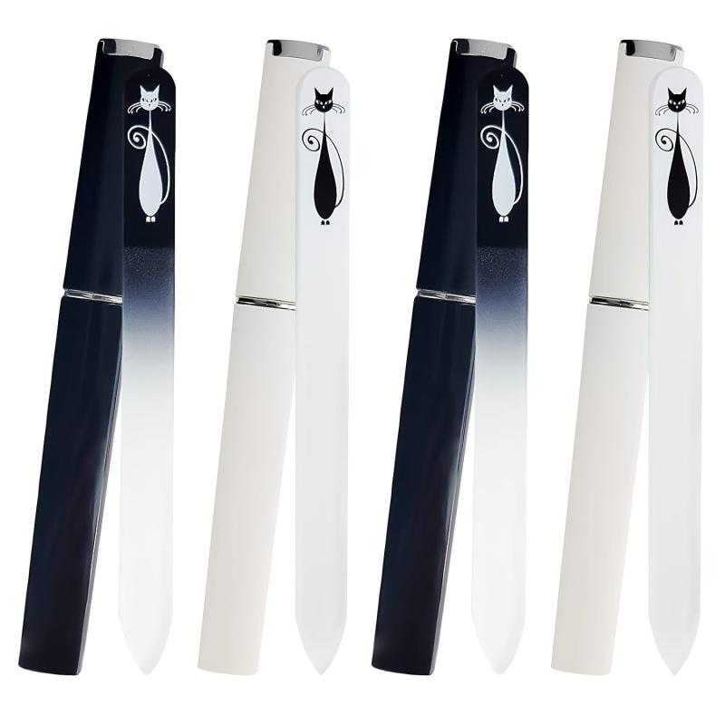 Crystal Glass Nail File with Case for Women