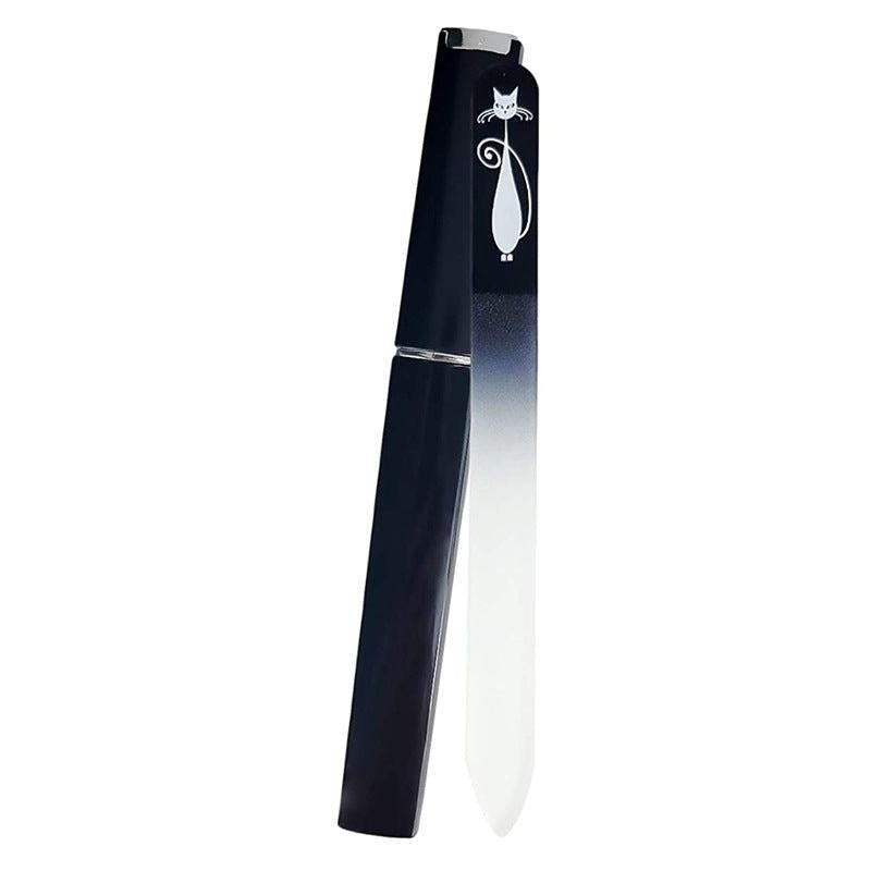 Crystal Glass Nail File with Case for Women