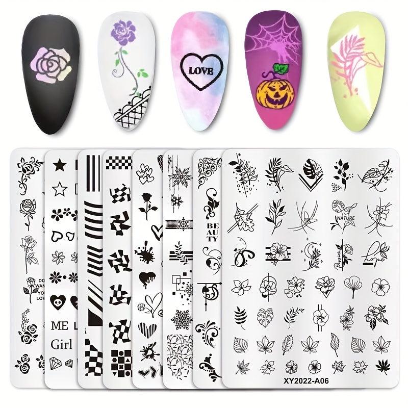 Steel Nail Stamping Plates Shapes Image Stamp Template Nails