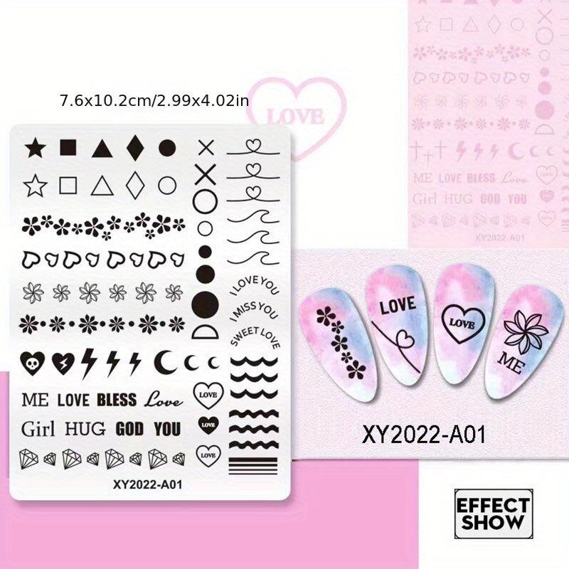Steel Nail Stamping Plates Shapes Image Stamp Template Nails