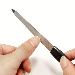 Double Sided Stainless Steel Nail File with Plastic Handle