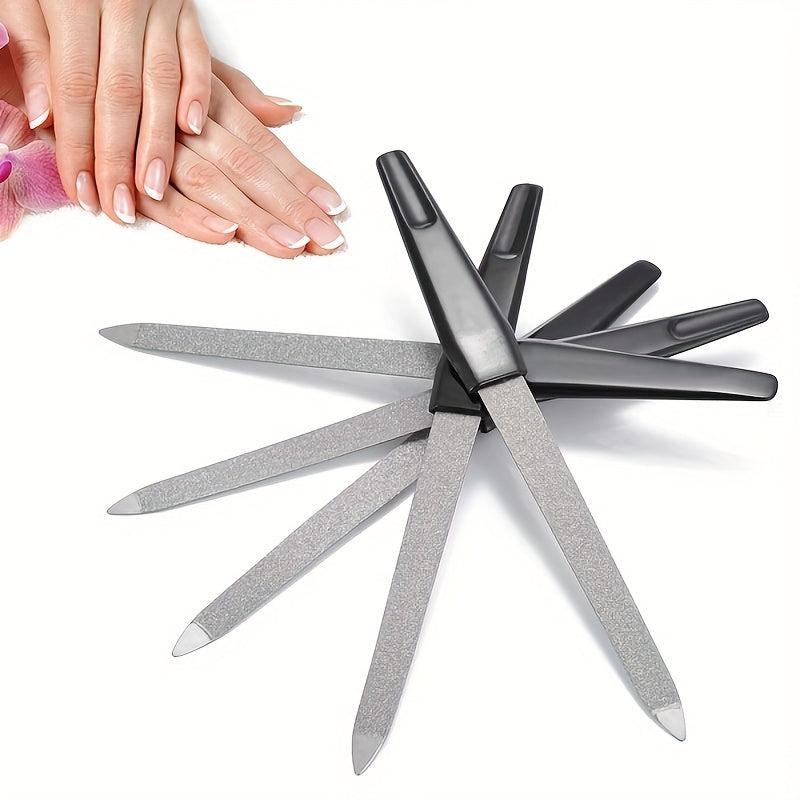 Double Sided Stainless Steel Nail File with Plastic Handle