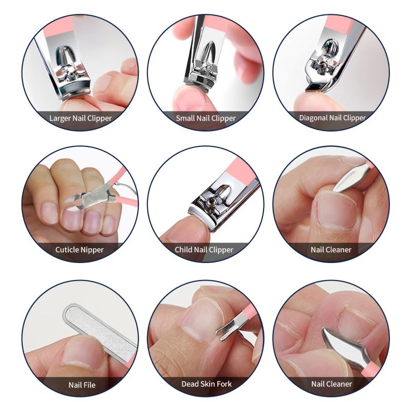 Professional Manicure Set 18 in 1 Stainless Steel Pedicure Kit