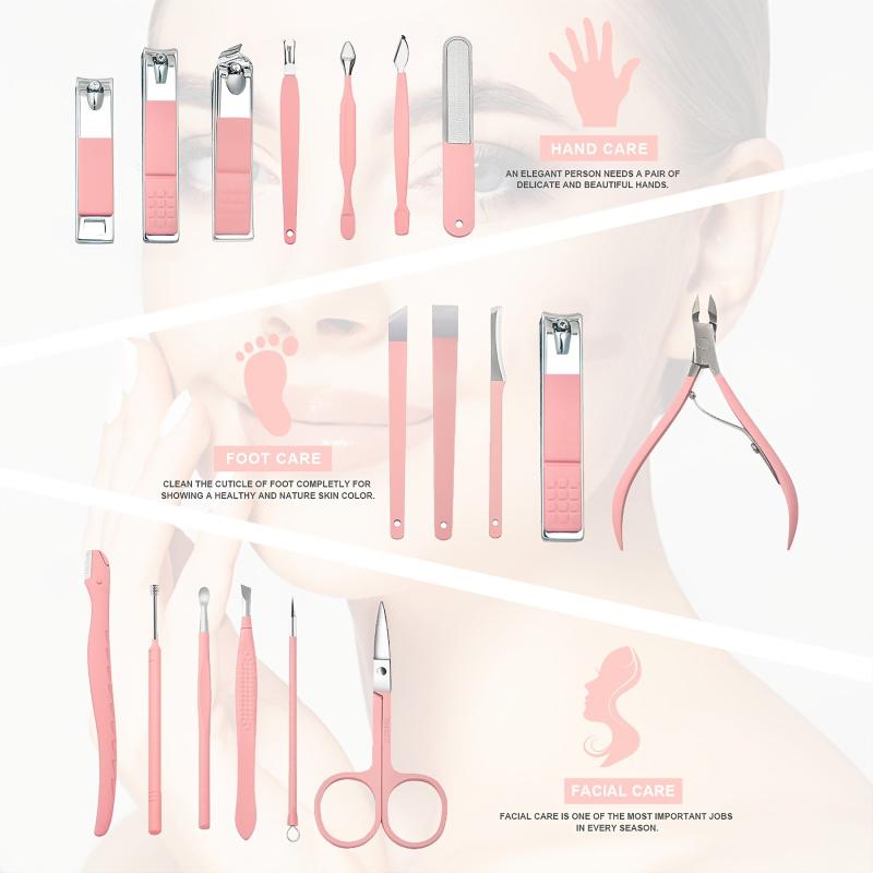Professional Manicure Set 18 in 1 Stainless Steel Pedicure Kit