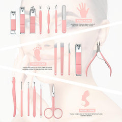 Professional Manicure Set 18 in 1 Stainless Steel Pedicure Kit