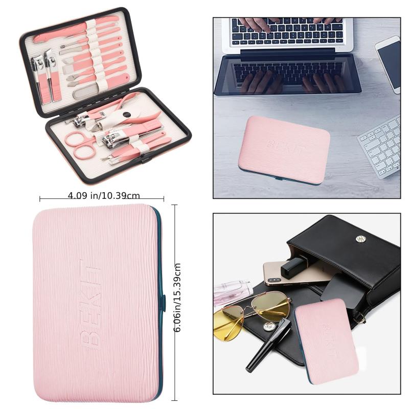 Professional Manicure Set 18 in 1 Stainless Steel Pedicure Kit
