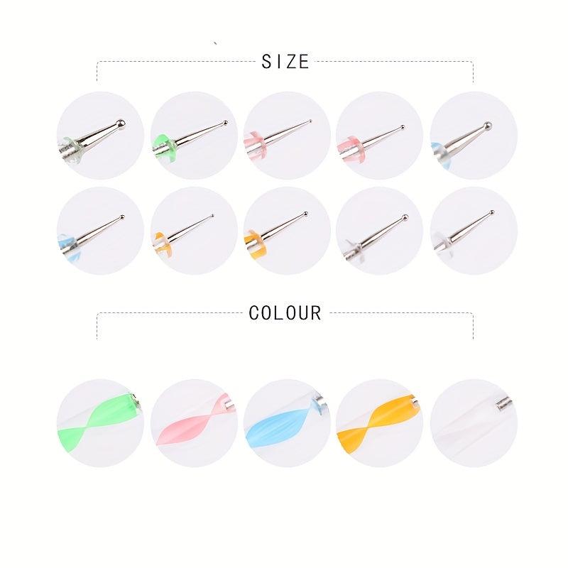 5 Pcs Double Head Nail Art Drill Pen Polka Dot Tool