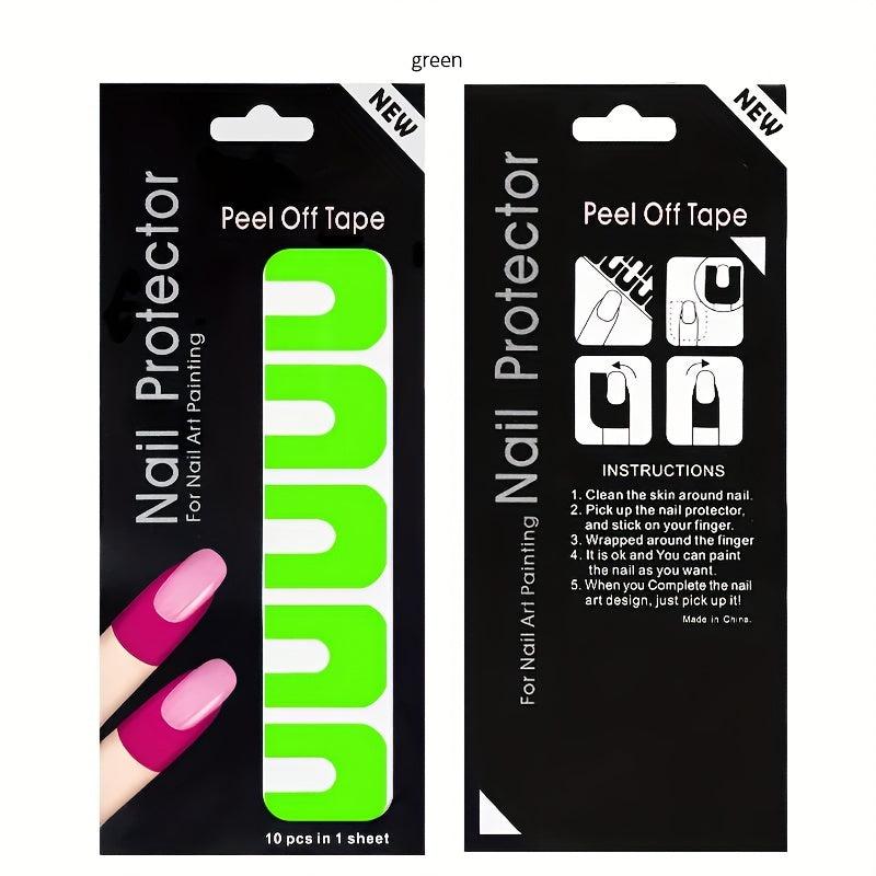 10pcs Nail Polish Protector Spill Proof Stickers Peel Off Nail Guards for DIY