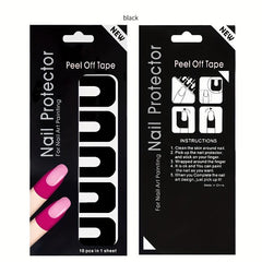 10pcs Nail Polish Protector Spill Proof Stickers Peel Off Nail Guards for DIY