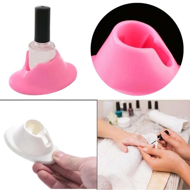 4 Pcs Pink Nail Polish Stand Holder Spill-proof for Home Salon Schools