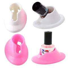 4 Pcs Pink Nail Polish Stand Holder Spill-proof for Home Salon Schools