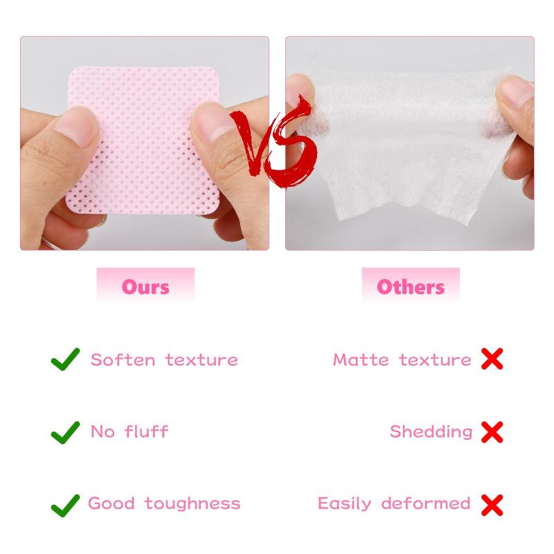 Lint Nail Wipes for Eyelash Extensions, 100 Pack