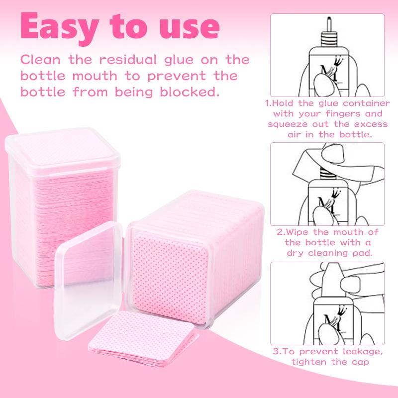 Lint Nail Wipes for Eyelash Extensions, 100 Pack