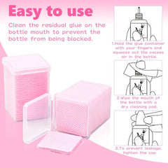 Lint Nail Wipes for Eyelash Extensions, 100 Pack
