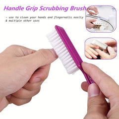 6 Pcs Fingernail Cleaning Brush Handle Grip Manicure Pedicure Tools