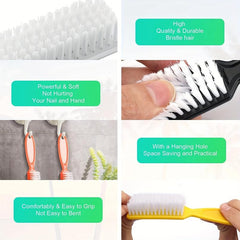 6 Pcs Fingernail Cleaning Brush Handle Grip Manicure Pedicure Tools