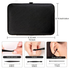 Stainless Steel Nail Clippers Set with Leather Case - 15 Piece Pedicure Kit