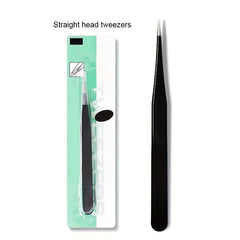2 Pcs Precision Tweezers for Eyelash Extension Stainless Steel