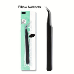 2 Pcs Precision Tweezers for Eyelash Extension Stainless Steel