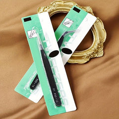 2 Pcs Precision Tweezers for Eyelash Extension Stainless Steel