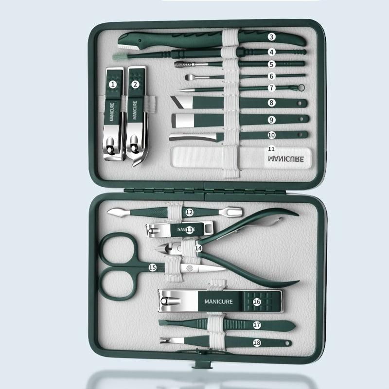 Stainless Steel Nail Clipper Pedicure Kit 8-18 Pcs Nail Care Tools