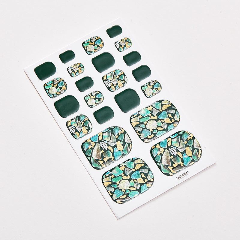 St Patrick's Toes Nail Art Polish Sticker Nail Stripes 22 Pcs Sheet