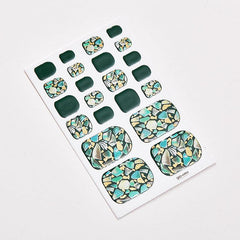 St Patrick's Toes Nail Art Polish Sticker Nail Stripes 22 Pcs Sheet