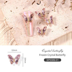 10pcs 3D Butterfly Nail Charms with Clear Rhinestones for DIY Nail Art