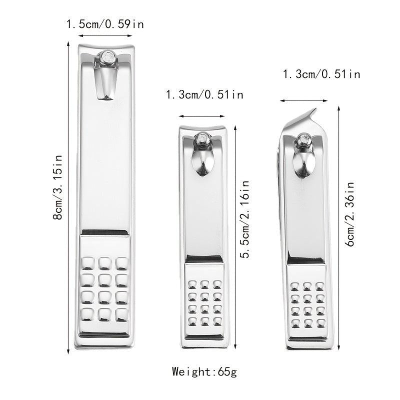 3 pcs Stainless Steel Nail Clippers Set Easy to Use and Durable