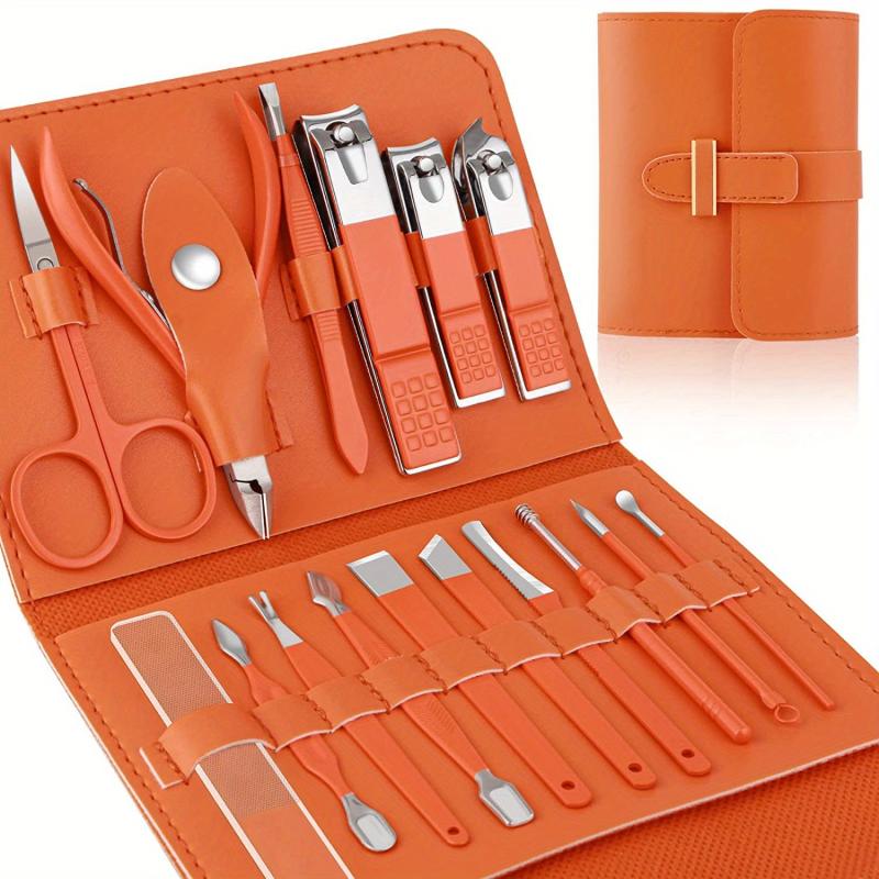 16 Pcs Manicure Set Nail Clippers Pedicure Kit Stainless Steel Nail Care Tools