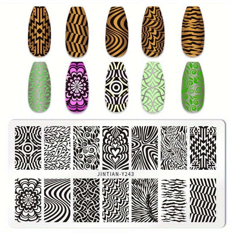 Nail Stamp Template Stamping Plate Geometric Heart Flower Manicure Supplies
