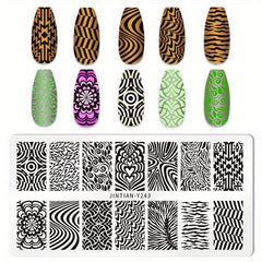 Nail Stamp Template Stamping Plate Geometric Heart Flower Manicure Supplies