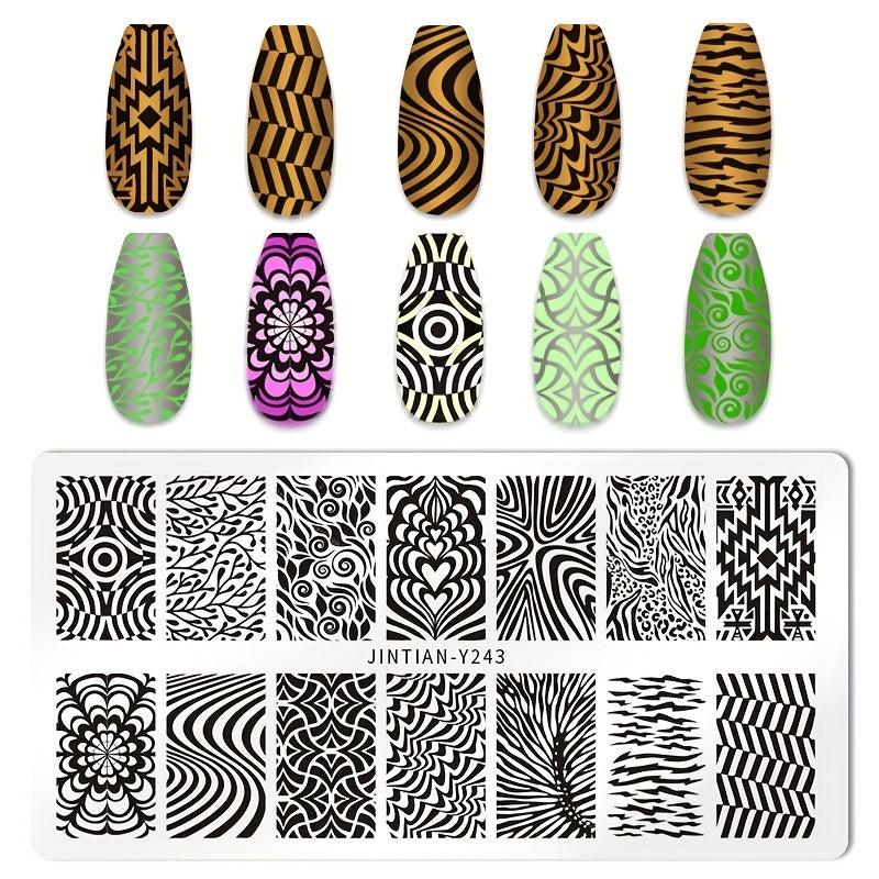 Nail Stamp Template Stamping Plate Geometric Heart Flower Manicure Supplies
