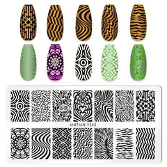 Nail Stamp Template Stamping Plate Geometric Heart Flower Manicure Supplies