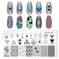 Nail Stamp Template Stamping Plate Geometric Heart Flower Manicure Supplies