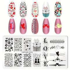 Nail Stamp Template Stamping Plate Geometric Heart Flower Manicure Supplies