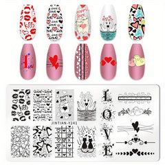 Nail Stamp Template Stamping Plate Geometric Heart Flower Manicure Supplies