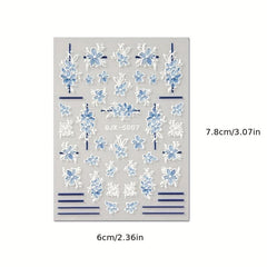 Summer Nail Decals Flowers & Dandelion 5D Nail Art Stickers for Acrylic Nails